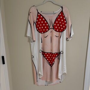 Funny Bikini Body Tee Shirt Dress SZ XL